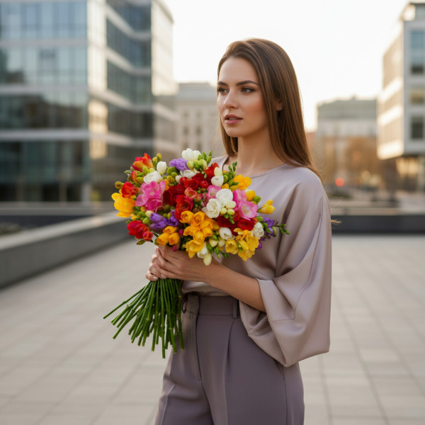 Puokštė "Frezijų Gama" 31 vnt. žiedų, -30%