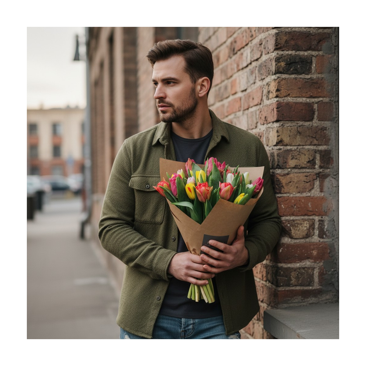 Puokštė "Tulpių Gama" 21 vnt. žiedų,...