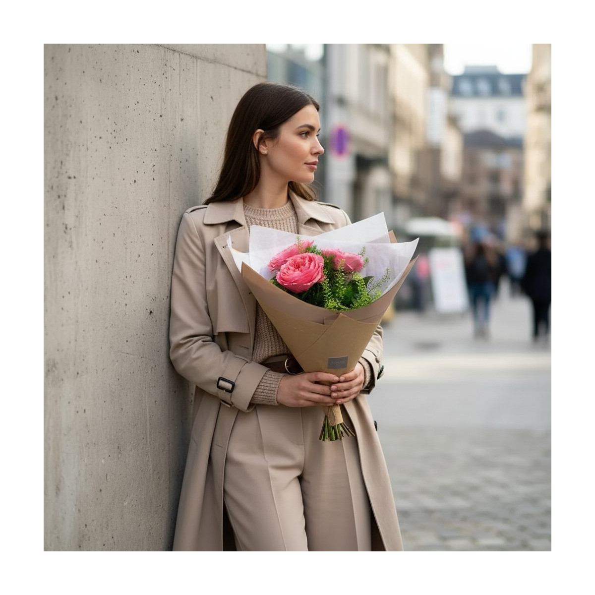 Puokštė "Bijūninės Rožės Paprastai"