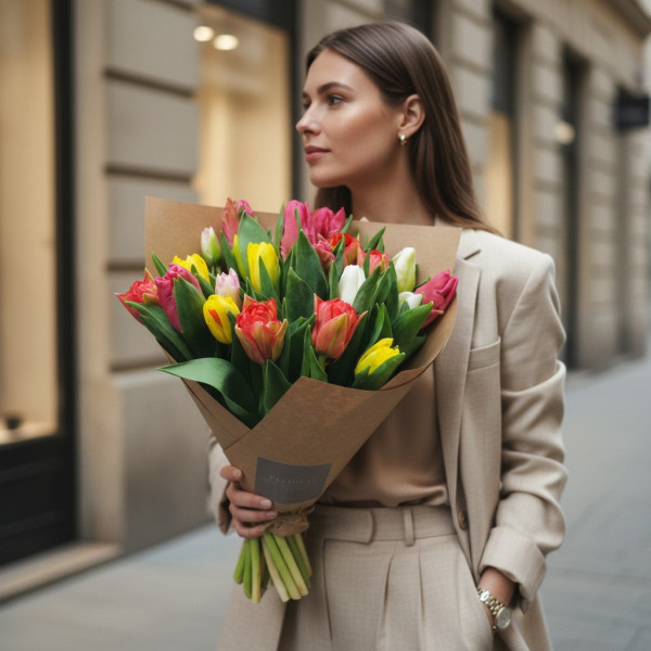 Puokštė "Tulpių Gama" 51 vnt. žiedų, -30%